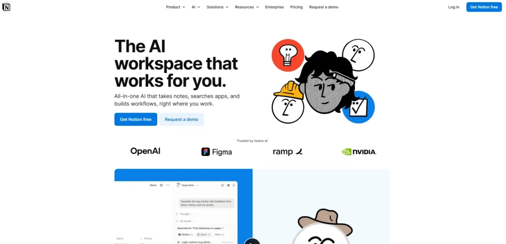 Screenshot of the Notion 3.2 interface in February 2026 showing the 'Notion Agent' sidebar, multi-model selector (GPT-5.2, Claude 4.5), and an AI-generated database.