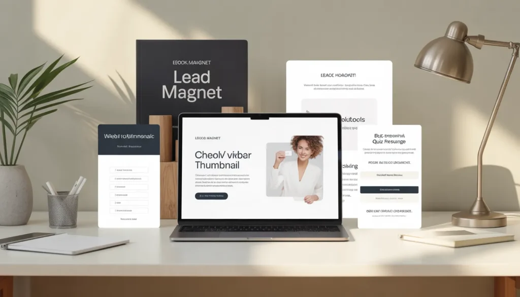 Professional mockup display showing various lead magnet formats