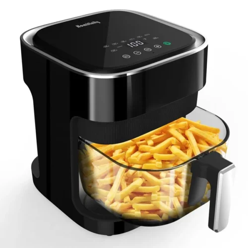<strong>Air Fryer with 8in1 Preset Cook Modes, 4.5 QT Transparent Viewing Pot, NonToxic, Dishwasher Safe, 97 Less Oil, Precise Temperatu</strong>” />                                            </a></div><div class=