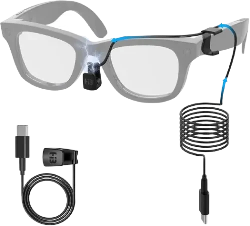 HIBLOKS Ray-Ban Meta Wayfarer Glasses Fast Charging Cable Charger For RW4006/RW4008/RW4012/RW4010/RW4014 Portable Safe Type C